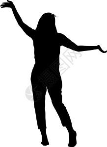 剪影年轻女孩用手 upmotion 跳跃 它制作图案矢量插图行动朋友们幸福乐趣女士青少年舞蹈友谊快感背景图片
