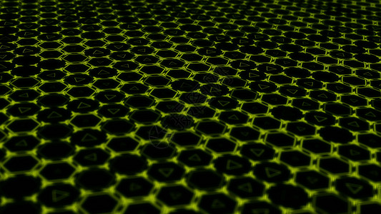 六边形技术背景 环形  3D渲染插图运动力量蓝色艺术网格图形电脑细胞橙子背景图片