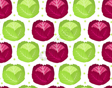 蔬菜图案卷心菜无缝模式 红色无尽的背景纹理 蔬菜  它制作图案矢量插画