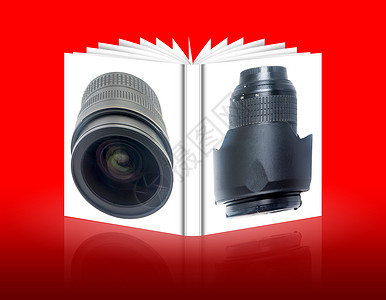 相机目标的书目质量黑色电子白色技术镜片工作室摄影师镜头摄影背景图片
