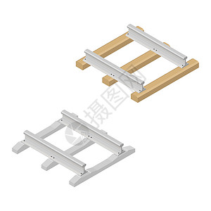 等距矢量图中的铁轨交通工业车站旅游速度材料金属电车机车栏杆背景图片