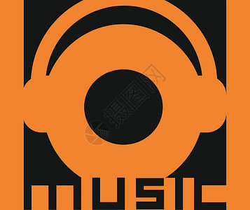 音乐节打碟少年音乐标志设计玩家标识享受派对音乐播放器插图海报节日流行音乐标签插画