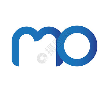 MO 标志概念金融海报标识横幅蓝色品牌环形机构字母阴影背景图片