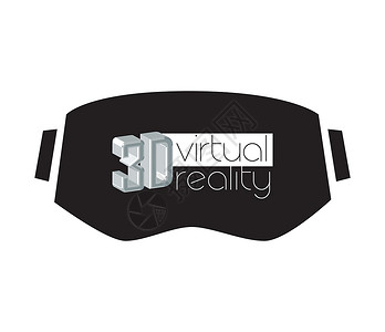 耳机LOGO3D VR Logo 和 Eyewea技术娱乐机构展示广告屏幕网络工具贴纸营销插画
