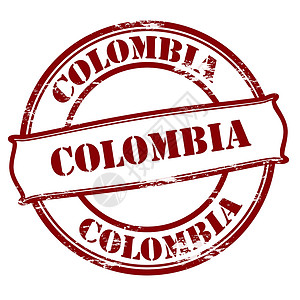 哥伦比亚墨水矩形橡皮圆形邮票背景图片