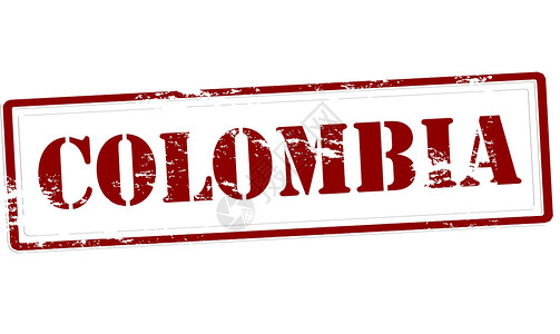 哥伦比亚橡皮红色墨水邮票矩形背景图片