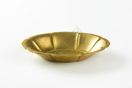花形金金金属碗装饰盘子椭圆形风格金子餐具背景图片