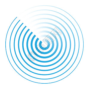 雷达抽象图标符号标识蓝色网络白色工具插图圆圈背景图片