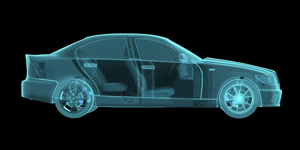 汽车全息图线框图金属公司艺术运动渲染线条3d毛刺显示器背景图片