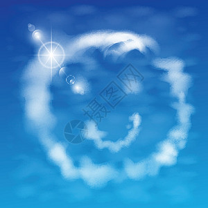 克罗地亚来自云层的微笑插画对着天空设计图片