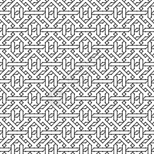 抽象的黑白纹理黑色迷宫编织插图白色背景图片