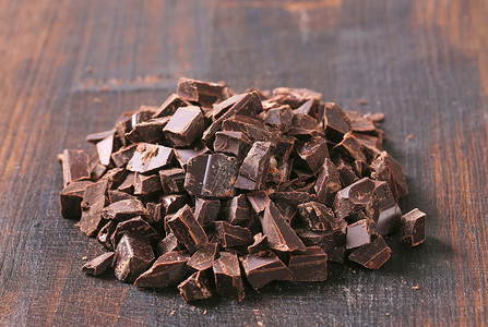 深巧克力块糖皮巧克力糖果小吃烘焙甜点美食背景图片