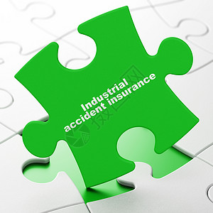 保险概念工业意外保险拼图背景渲染玩具合同风险挑战安全白色3d金融绿色背景图片