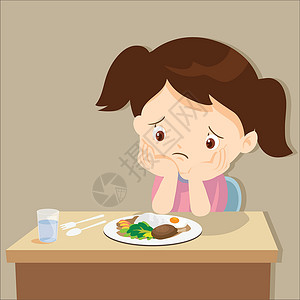 孩子食物女孩厌倦了 foo设计图片