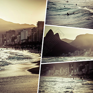 里约热内卢巴西图像拼合旅行背景m框架照片剪辑观光回忆相片明信片地标假期救世主背景图片
