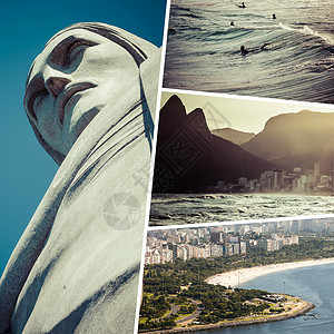 里约热内卢巴西图像拼合旅行背景m天堂框架旅游假期剪辑游戏拉丁海滩相片城市背景图片