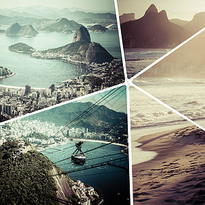 里约热内卢巴西图像拼合旅行背景m拉丁回忆基督海滩拼贴画观光城市收藏天堂游戏背景图片
