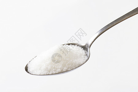 白糖食品冰糖食物蔗糖烹饪茶匙金属勺子精制背景图片