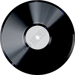 黑色唱片黑胶唱片矢量图 逼真的光盘设计 o插画