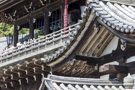 台阶的底部 进入东吉寺九津道堂旅行大厅旅游地标多云楼梯寺庙水平游客背景图片