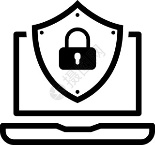 锁子标识互联网安全图标 平面设计网络标识技术数据全球插图密码挂锁插画