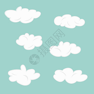 一组云云天气空气多云天空白色气候蓝色界面气氛卡通片背景图片