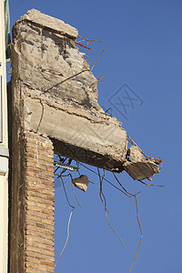 下萨克森建筑物拆解遗迹碎片废墟建筑隔断砖块瓦砾拆迁电缆房子背景