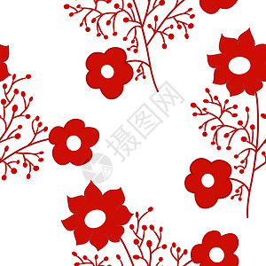 红花红花无缝模式背景图片