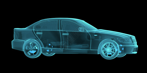 汽车全息图线框图毛刺公司金属艺术运动线条显示器3d渲染背景图片