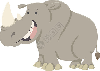 犀牛卡通动物特征背景图片