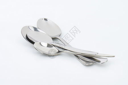 4个金属勺金属咖啡匙团体不锈钢刀具餐具汤匙背景图片