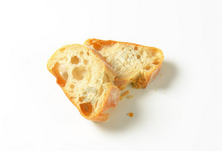 Ciabatta面包切片高架硬皮食物美食背景图片