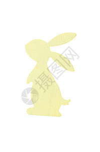 复活节兔子问候黄色节日贺卡白色木头卡片背景图片