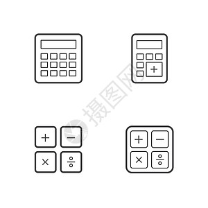 商业计算器图标 se界面互联网数学按钮展示金融网站商业学校黑色背景图片