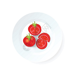 西红柿农场dis 上的番茄图标矢量插画