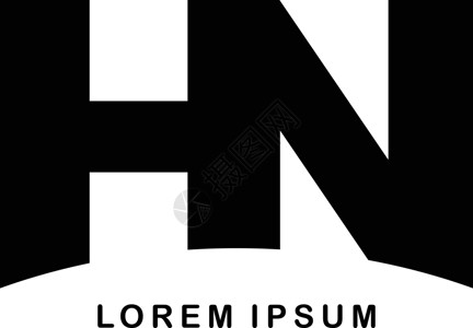 初始字母品牌标志模板标识公司体重黑色白色背景图片
