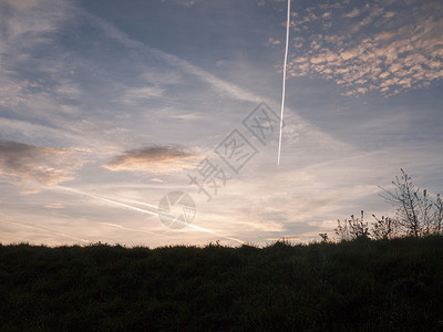 日落天空里李德和青草的锡尔霍图特阳光高清图片素材