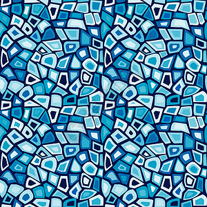蓝色马赛克无缝背景水池纺织品陶瓷墙纸水彩插图制品玻璃三角形背景图片