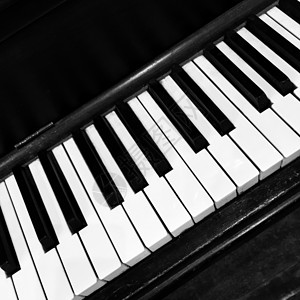 黑白钢琴键娱乐正方形音乐黑色白色艺术乐器键盘钥匙黑与白背景图片