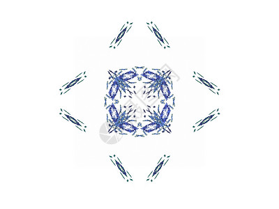 抽象分形蓝色和绿色模式钻石插图白色渲染单元样本背景图片