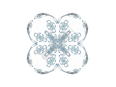 抽象分形蓝色花朵模式单元灰色插图样本白色渲染背景图片
