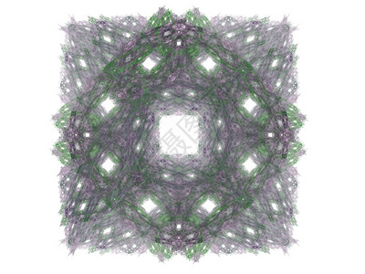 具有多彩花纹的抽象分形渲染白色紫色单元样本正方形插图背景图片