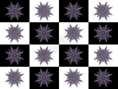 具有黑白方形细胞分形的纹理插图渲染绘画紫色白色正方形背景图片