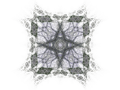 具有灰色花纹的抽象分形插图样本渲染白色单元正方形背景图片