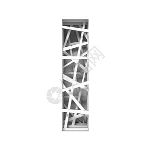 剪纸字体字母 I 3收藏插图白色广告元素装饰品阴影几何风格设计背景图片