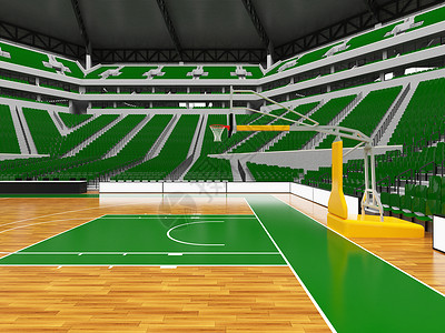 凯尔特体育美丽的现代体育赛场 为20 000名球迷提供配有贵宾箱和绿色座位的篮球篮球场竞技场木地板季后赛地标木板团队盒子法庭会场竞赛背景
