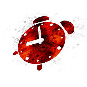 数字背景上的时间轴概念闹钟倒数时间手表红色屏幕小时监视器技术代码历史背景图片