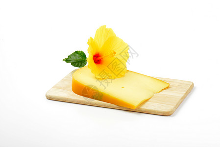 果冻奶酪和芝士砧板奶制品美食食物黄色小吃木槿背景图片