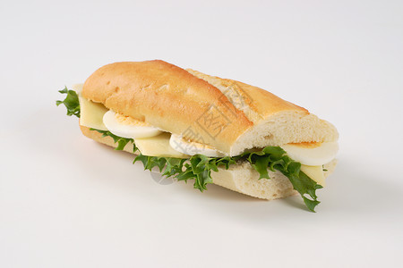 三明治加鸡蛋和奶酪面包硬皮食物背景图片