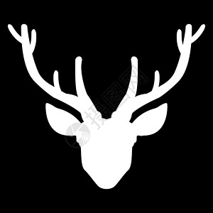 白色的鹿头鹿是白色的图标插画